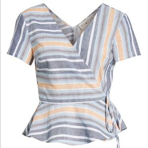 Hiatus Stripe Wrap Top